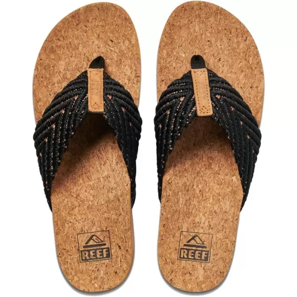 imageReef Womens Cushion Strand SandalBlackNatural