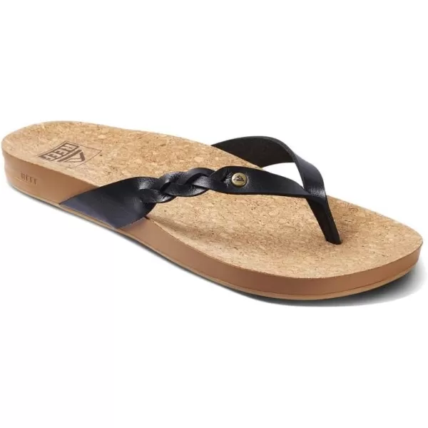 imageREEF Cushion Court Twist Womens Flip Flop Molded Cushion Footbed Arch SupportBlack