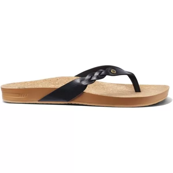 imageREEF Cushion Court Twist Womens Flip Flop Molded Cushion Footbed Arch SupportBlack