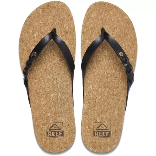 imageREEF Cushion Court Twist Womens Flip Flop Molded Cushion Footbed Arch SupportBlack