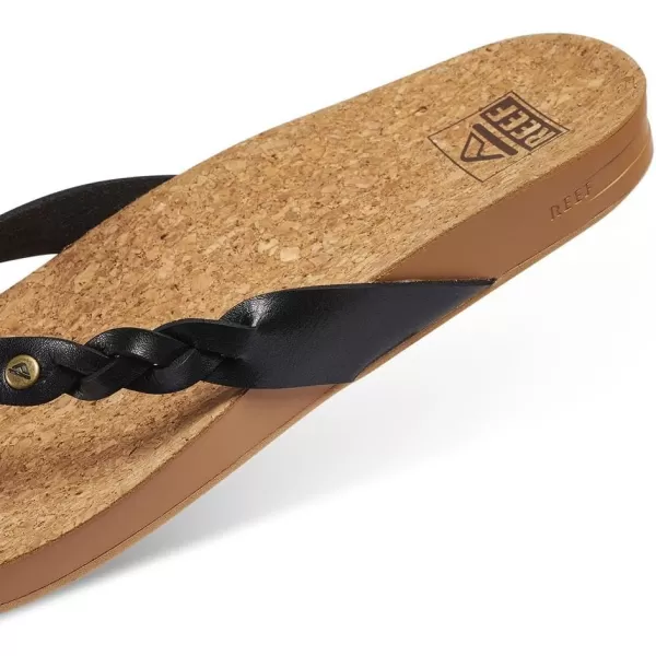 imageREEF Cushion Court Twist Womens Flip Flop Molded Cushion Footbed Arch SupportBlack