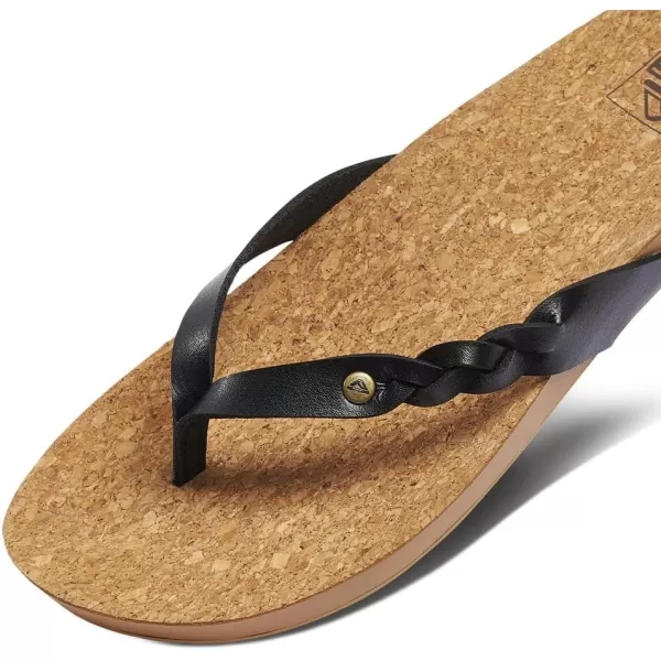 imageREEF Cushion Court Twist Womens Flip Flop Molded Cushion Footbed Arch SupportBlack