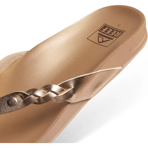 imageREEF Cushion Court Twist Womens Flip Flop Molded Cushion Footbed Arch SupportGolden Hour