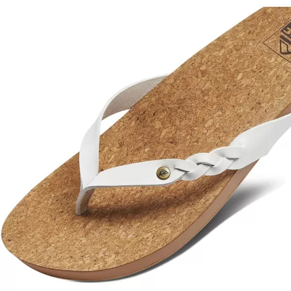imageREEF Cushion Court Twist Womens Flip Flop Molded Cushion Footbed Arch SupportWhite