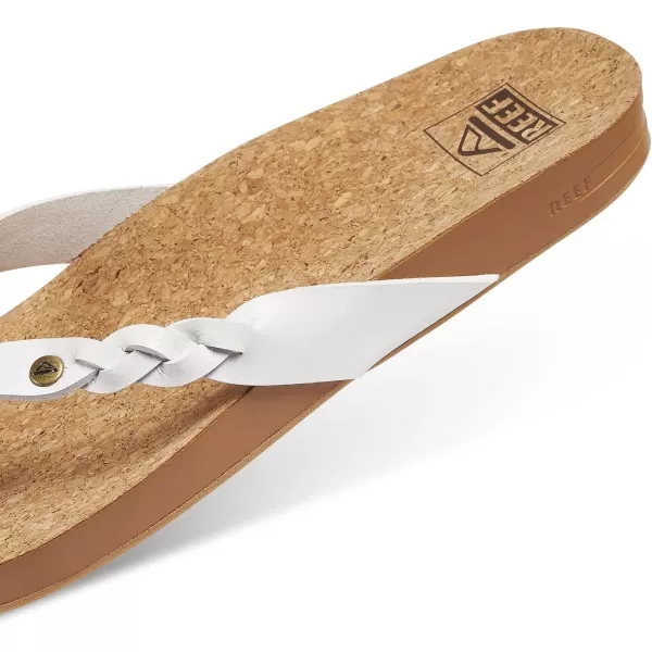imageREEF Cushion Court Twist Womens Flip Flop Molded Cushion Footbed Arch SupportWhite