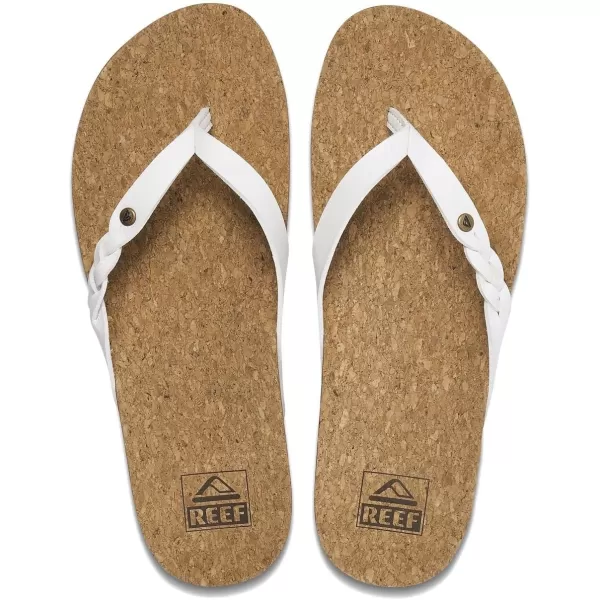 imageREEF Cushion Court Twist Womens Flip Flop Molded Cushion Footbed Arch SupportWhite