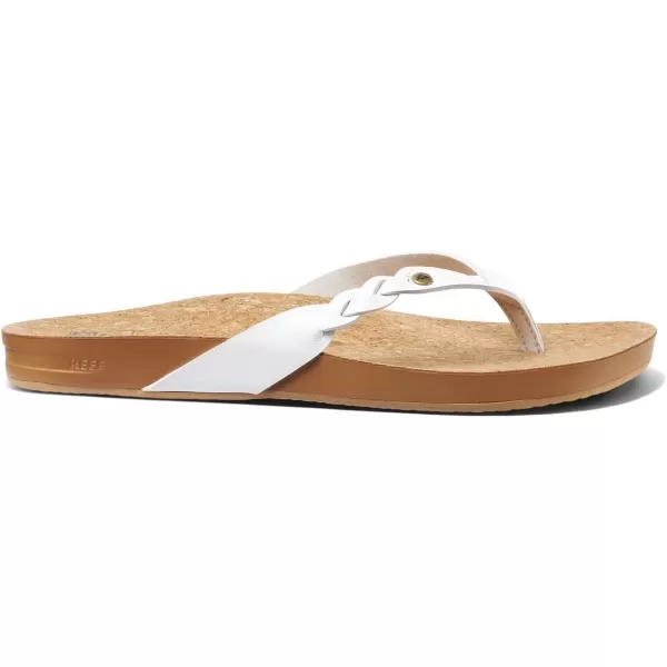 imageREEF Cushion Court Twist Womens Flip Flop Molded Cushion Footbed Arch SupportWhite