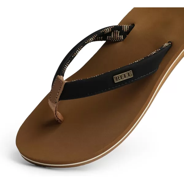 imageREEF Cushion Sands Womens Beach Flip Flop Ultra Soft Cushion Footbed Arch SupportBlackTan