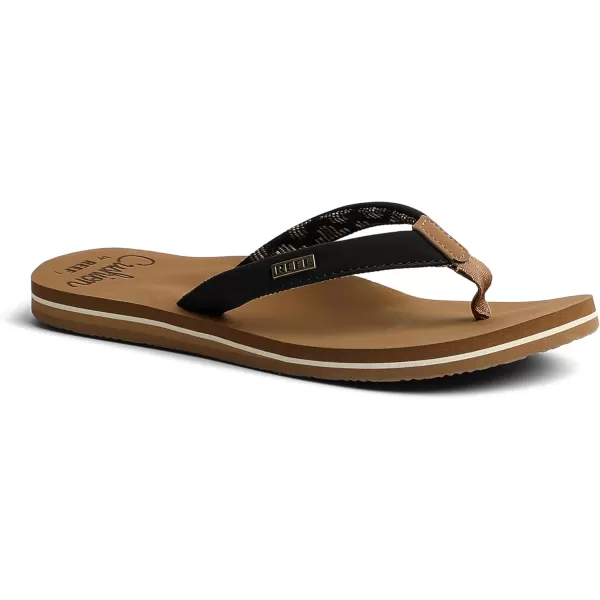 imageREEF Cushion Sands Womens Beach Flip Flop Ultra Soft Cushion Footbed Arch SupportBlackTan