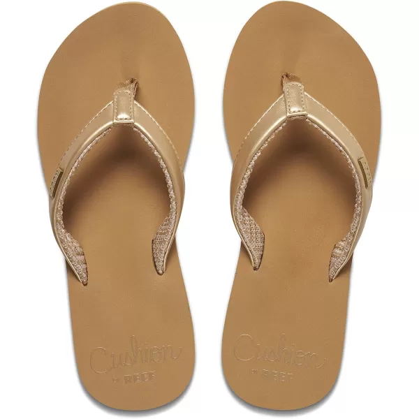 imageREEF Cushion Sands Womens Beach Flip Flop Ultra Soft Cushion Footbed Arch SupportChampagne