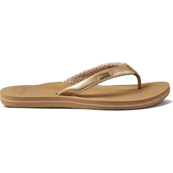 imageREEF Cushion Sands Womens Beach Flip Flop Ultra Soft Cushion Footbed Arch SupportChampagne