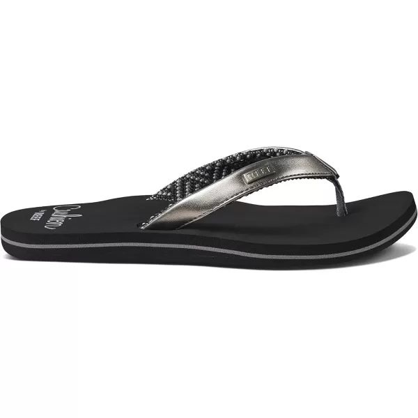 imageREEF Cushion Sands Womens Beach Flip Flop Ultra Soft Cushion Footbed Arch SupportGunmetal
