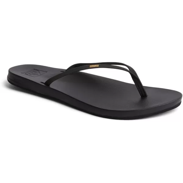 imageREEF Cushion Slim Womens Flip Flop Super Lightweight Ultra Soft Cushion FootbedBlack
