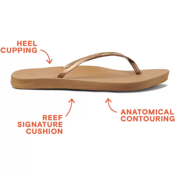 imageREEF Cushion Slim Womens Flip Flop Super Lightweight Ultra Soft Cushion FootbedCoppper