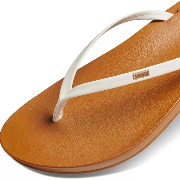 imageREEF Cushion Slim Womens Flip Flop Super Lightweight Ultra Soft Cushion FootbedWhiteTan