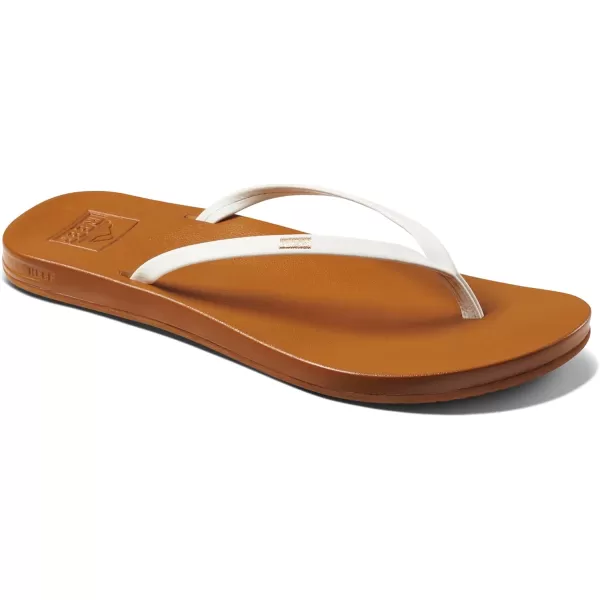imageREEF Cushion Slim Womens Flip Flop Super Lightweight Ultra Soft Cushion FootbedWhiteTan