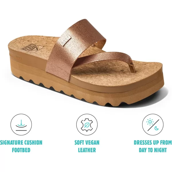 imageREEF Cushion Sol Hi Womens Platform Fashion Sandal Ultra Soft Cushion FootbedCopper