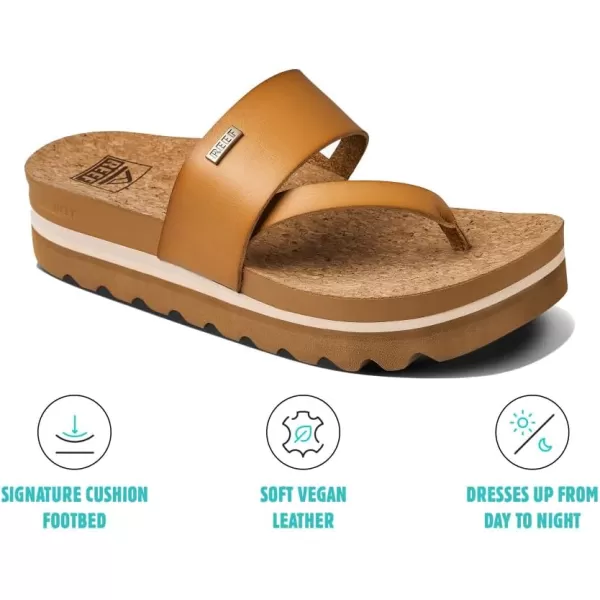 imageREEF Cushion Sol Hi Womens Platform Fashion Sandal Ultra Soft Cushion FootbedNatural