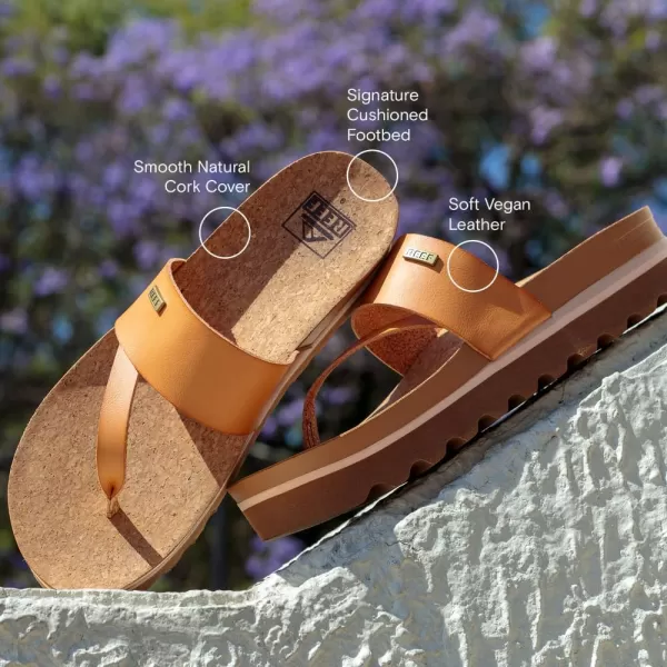 imageREEF Cushion Sol Hi Womens Platform Fashion Sandal Ultra Soft Cushion FootbedNatural