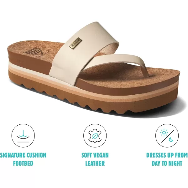 imageREEF Cushion Sol Hi Womens Platform Fashion Sandal Ultra Soft Cushion FootbedVintageTan