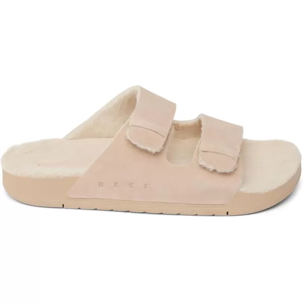 imageREEF Ojai Two Bar Cozy Womens Slide Faux Fur Footbed Full Grain LeatherTan