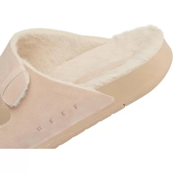 imageREEF Ojai Two Bar Cozy Womens Slide Faux Fur Footbed Full Grain LeatherTan