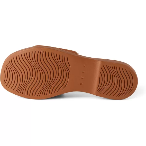 imageREEF Sunny Arrianah Cozy Womens Slide Sandal Full Grain Leather Soft Faux Fur Lined StrapCocoa