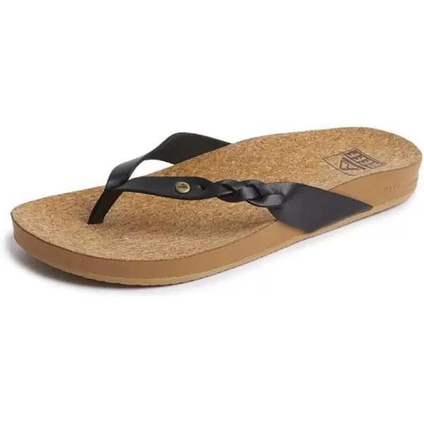 imageREEF Cushion Court Twist Womens Flip Flop Molded Cushion Footbed Arch SupportBlack