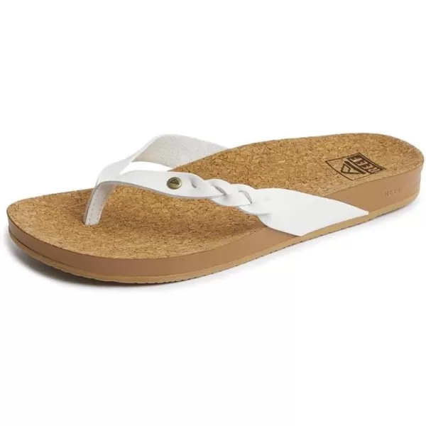 imageREEF Cushion Court Twist Womens Flip Flop Molded Cushion Footbed Arch SupportWhite