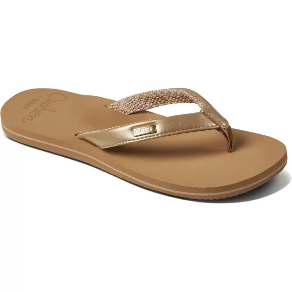 imageREEF Cushion Sands Womens Beach Flip Flop Ultra Soft Cushion Footbed Arch SupportChampagne