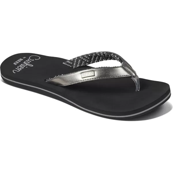 imageREEF Cushion Sands Womens Beach Flip Flop Ultra Soft Cushion Footbed Arch SupportGunmetal