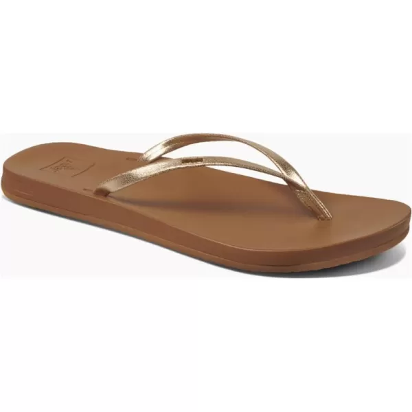 imageREEF Cushion Slim Womens Flip Flop Super Lightweight Ultra Soft Cushion FootbedTanChampagne
