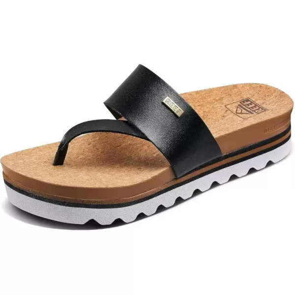imageREEF Cushion Sol Hi Womens Platform Fashion Sandal Ultra Soft Cushion FootbedBlackTan