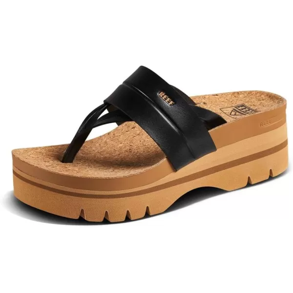 imageReef Womens Cushion Lennox Higher SandalBlackTan