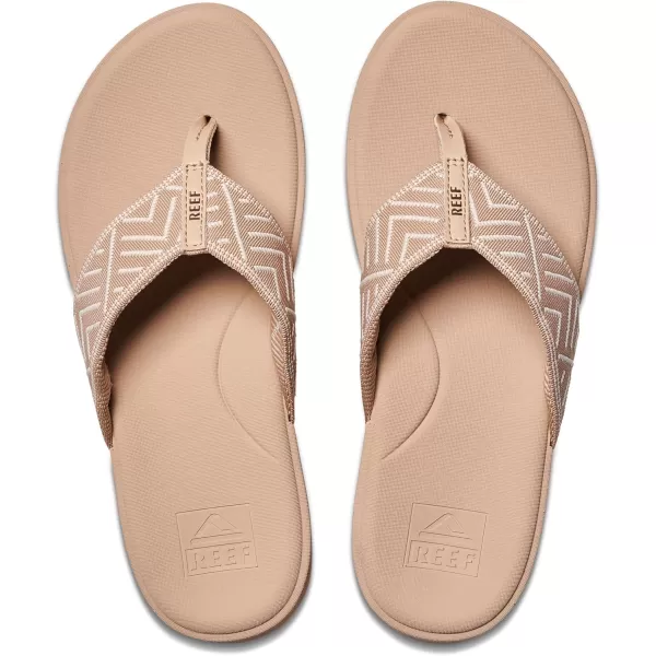 imageREEF Cushion Cloud TX Womens Flip Flop Super Soft Molded Footbed Arch SupportOasis Geo
