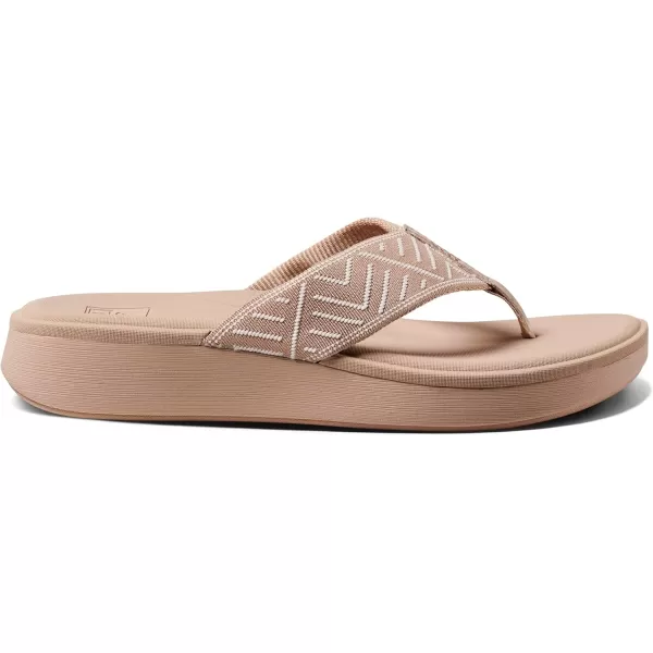imageREEF Cushion Cloud TX Womens Flip Flop Super Soft Molded Footbed Arch SupportOasis Geo