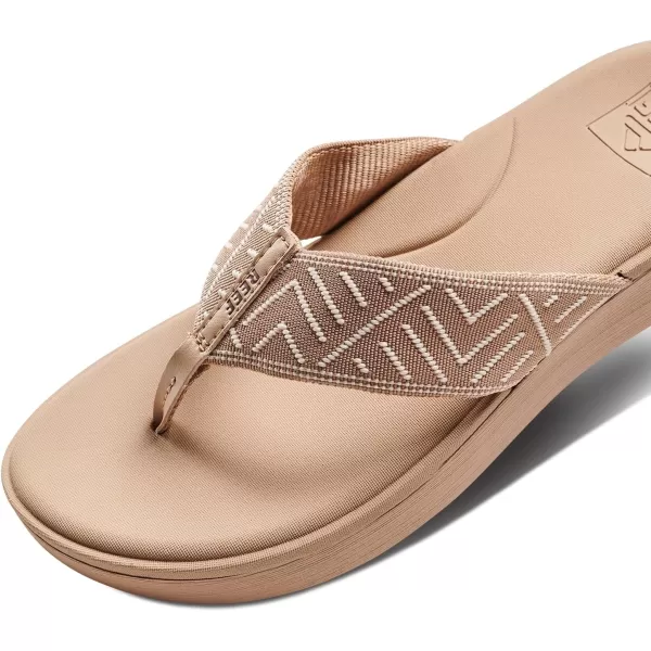 imageREEF Cushion Cloud TX Womens Flip Flop Super Soft Molded Footbed Arch SupportOasis Geo