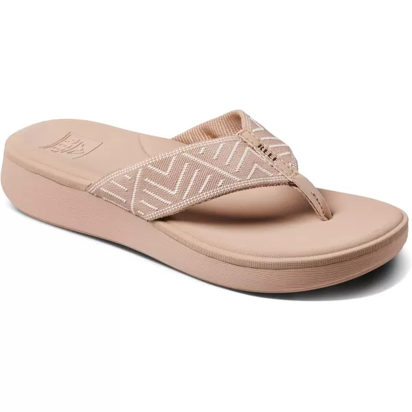 imageREEF Cushion Cloud TX Womens Flip Flop Super Soft Molded Footbed Arch SupportOasis Geo