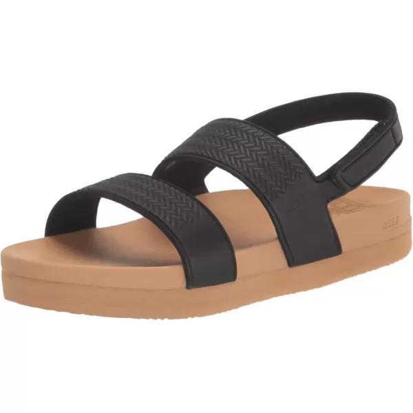 imageREEF Kids Water Vista Platform Sandal Water Friendly Adjustable Velcro StrapBlackTan