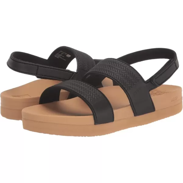imageREEF Kids Water Vista Platform Sandal Water Friendly Adjustable Velcro StrapBlackTan