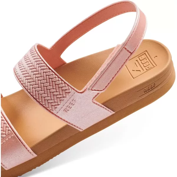 imageREEF Kids Water Vista Platform Sandal Water Friendly Adjustable Velcro StrapPeach Parfait