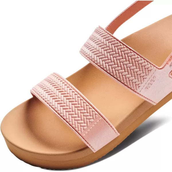 imageREEF Kids Water Vista Platform Sandal Water Friendly Adjustable Velcro StrapPeach Parfait