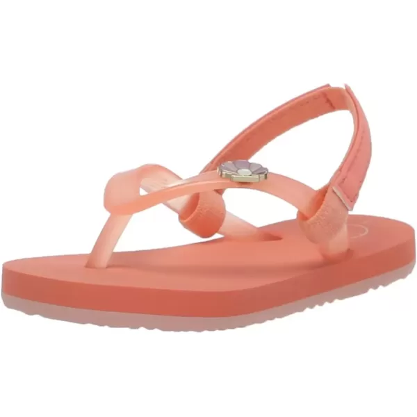 imageREEF ToddlerLittle Kid Charming Flip Flop Super Lightweight and Soft Footbed Thin Strap Beach Sandal with BackstrapPeach Parfait