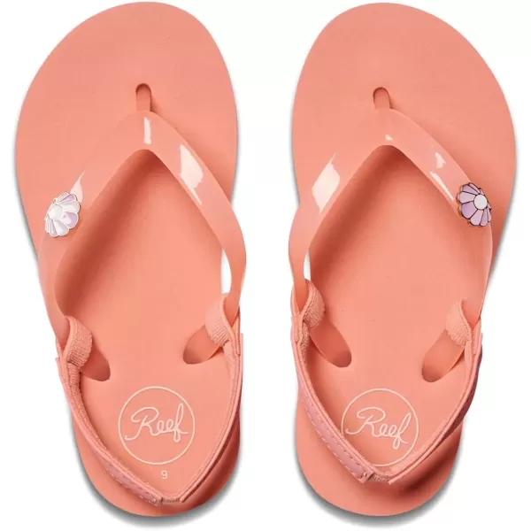 imageREEF ToddlerLittle Kid Charming Flip Flop Super Lightweight and Soft Footbed Thin Strap Beach Sandal with BackstrapPeach Parfait