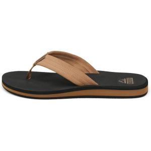 imageREEF Groundswell Mens Flip Flop Sandal Premium Suede Straps Soft FootbedBlackTan