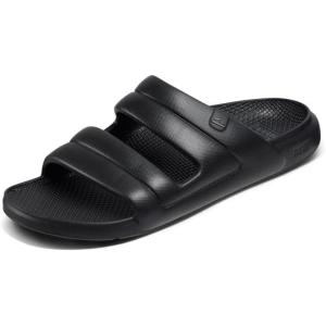 imageREEF Oasis TwoBar Mens Waterproof Slide Sandal Lightweight and Flexible Arch SupportBlack