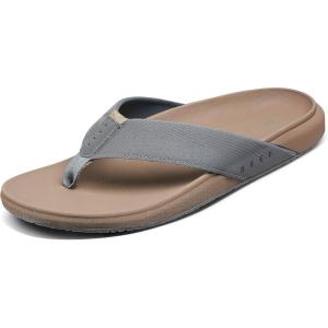 imageREEF Raglan Mens Flip Flop Sandal Soft ampamp Supportive Footbed Water Friendly StrapsFossilGrey