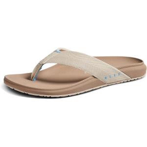 imageREEF Raglan Mens Flip Flop Sandal Soft ampamp Supportive Footbed Water Friendly StrapsTanBlue
