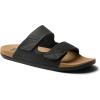 imageREEF Cushion Tradewind SL Mens Slides Adjustable Velcro Vegan Leather Straps Ultra Soft Cushion FootbedBlackTan