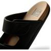 imageREEF Cushion Tradewind SL Mens Slides Adjustable Velcro Vegan Leather Straps Ultra Soft Cushion FootbedBlackTan